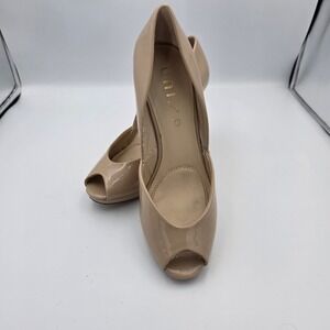 UNISA Women's Nude Patent Peep Toe Wedge‎ Heels Size 9M
